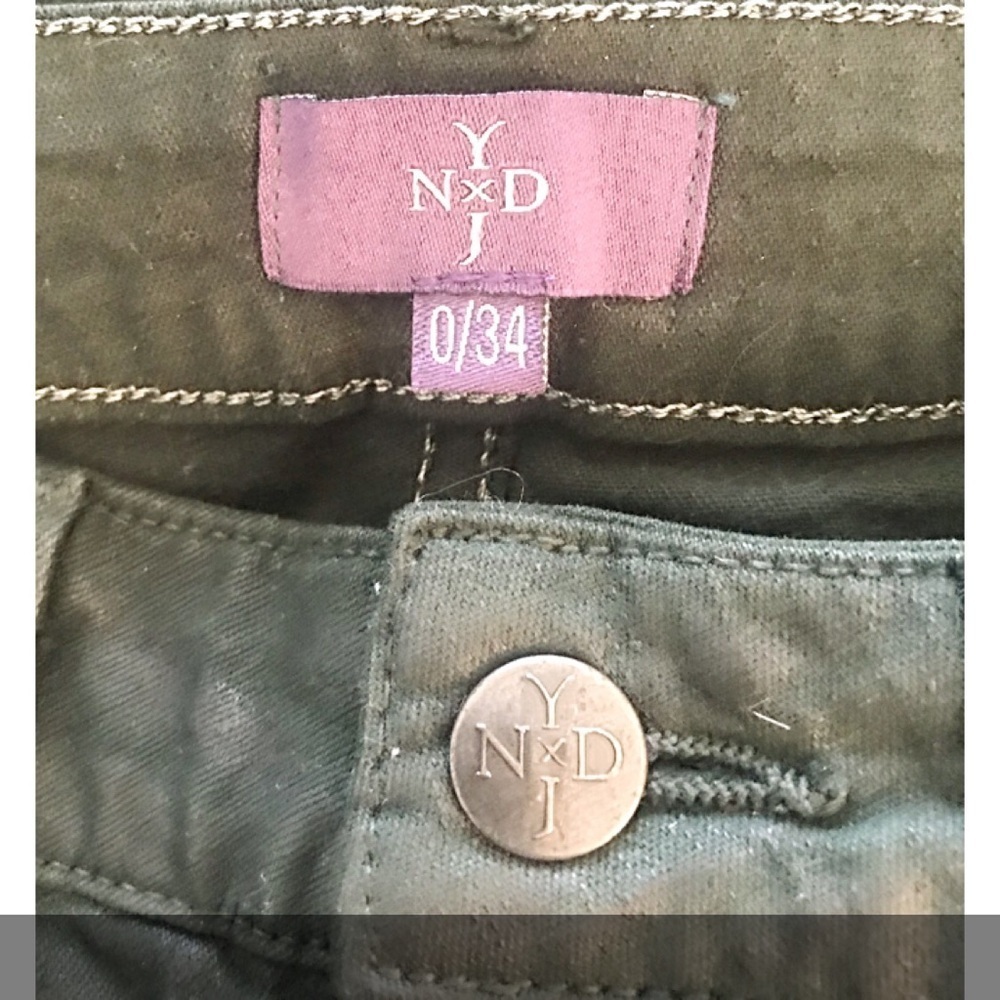 NYDJ NWT Sz 0/34 Green Coated Skinny Jeans - Picture 6 of 8